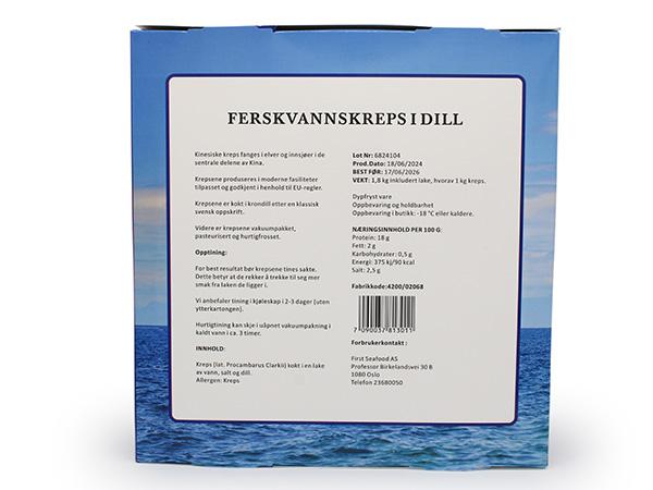 Ferskvannskreps i Dill, 8x1 kg, 8 kg krt 1 kg 8 kg Krt 2